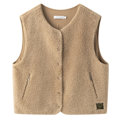 VIKTORIACHAN25/26秋冬成衣系列新品 单排按扣摇粒绒加厚无袖背心