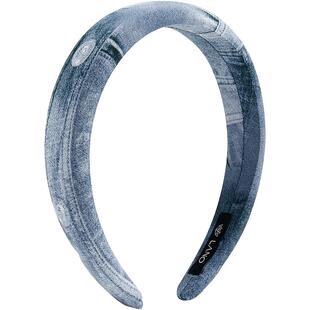 兰诺牛仔蓝发箍女2026新款高级感轻奢洋气时尚日常外戴高颅顶头箍