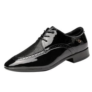 GY新品广场亮丽漆皮交谊舞男式拉丁跳舞透气软底成人摩登男士舞鞋