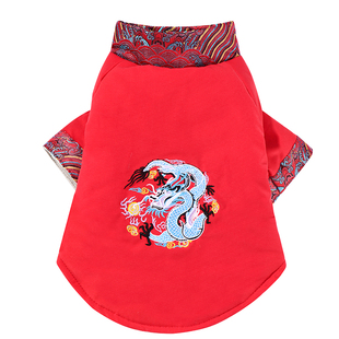 中国风狗衣服秋冬棉衣宠物新年装泰迪柴犬小中型犬过年穿唐装潮牌
