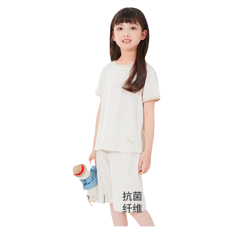 【吸湿纯棉款】儿童夏季睡衣薄款100%彩棉男童女童居家服短袖套装