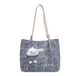 袋鼠托特包女大学生上课通勤大容量可放14寸电脑韩系宽肩带托特包