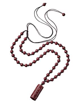 楞严咒经文吊坠挂件晶体朱砂小众设计高级感毛衣链男女款项链