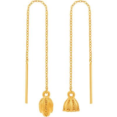 古法黄金耳饰传家金花丝耳线