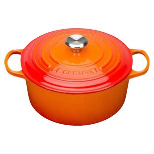 法国Le Creuset酷彩珐琅锅铸铁圆形炖锅18cm20cm22cm家用锅白珐琅