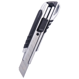 得力2057美工刀重型全钢加厚刀架锌合金耐用多功能学生壁纸刀裁纸刀快递开箱刀子办公工业大号介刀金属美工刀