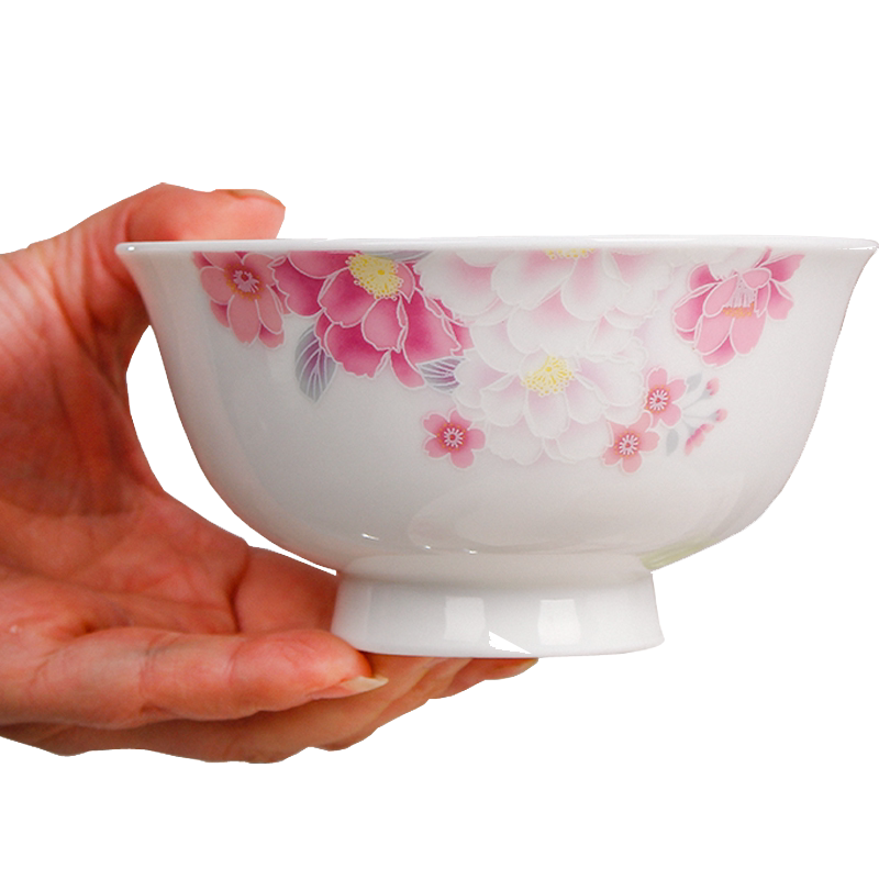 6英寸高脚碗6只饺子/面碗 景德镇陶瓷4.5英寸防烫碗10只5英寸饭碗