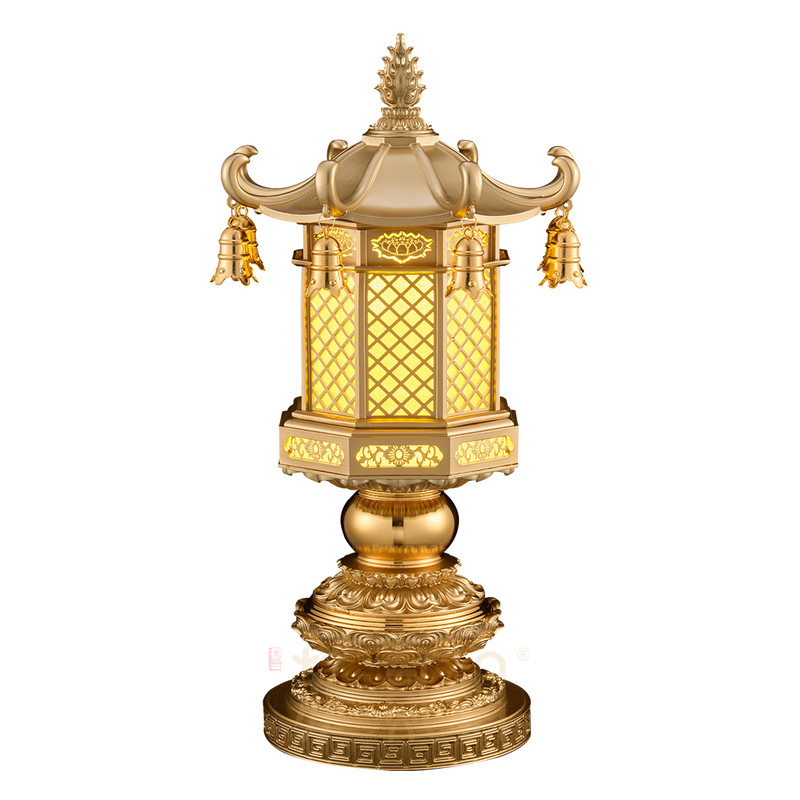 合金BQ1禅意八角LED莲花供灯摆件