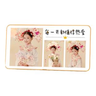 相框摆台定制相册制作打印高级感做水晶婚纱照全家福洗照片三宫格