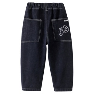 男童加绒牛仔裤2025秋冬新款儿童加绒加厚一体绒保暖长裤子冬装