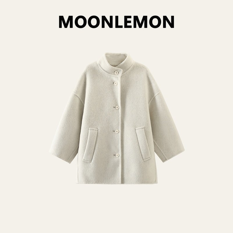 儿童双面羊绒大衣中长款男童女童装秋冬季毛呢外套呢子圆领高级感