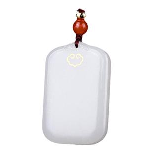 七彩云南非遗大师联名设计和田玉无事牌错金工艺吊坠情侣款礼物