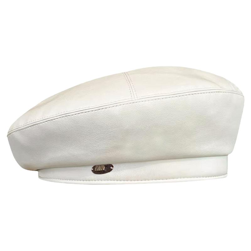 日系pu皮质贝雷帽子女春秋季英伦复古简约百搭网红画家帽蓓蕾帽潮