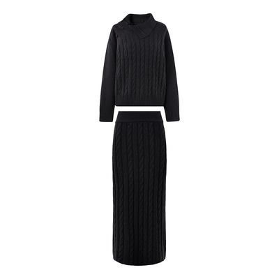 秋水伊人针织2024冬新中式套装