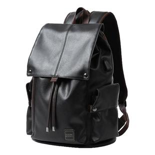 稻草人双肩包男大容量背包皮质电脑包初高中学生大学生书包旅行包