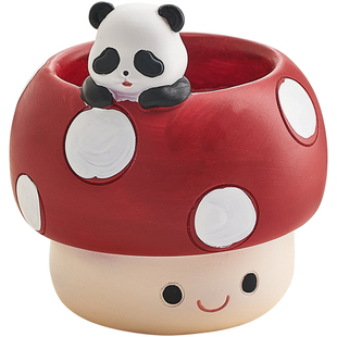 可爱蘑菇笔筒儿童女孩办公室桌面收纳盒装饰摆件儿童教师节送礼物