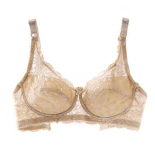 蕾丝超薄有钢圈文胸大胸显小聚拢防下垂收副乳胸罩透气大码内衣