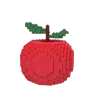 15CM平安夜苹果积木拼装玩具大颗粒立体摆件成人男女孩新年礼物