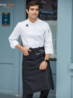 Белый водонепроницаемый черный фартук