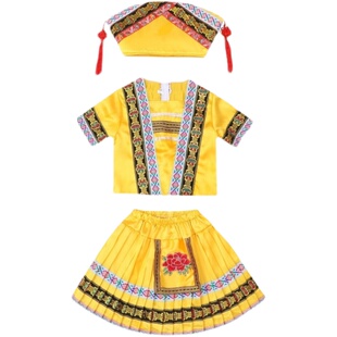 儿童阿昌族民族服装舞蹈表演服装幼儿园合唱门巴族舞台学生运动会