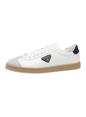 【自营】Prada/普拉达25新品男士牛皮革休闲鞋系带板鞋小白鞋