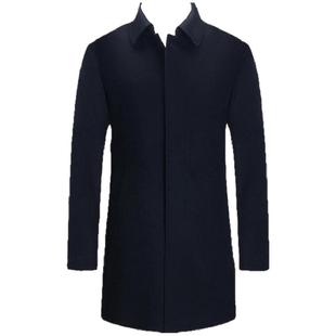 鼎铜纯羊绒大衣男冬季翻领中长款中年商务高档男士加厚高端毛呢新