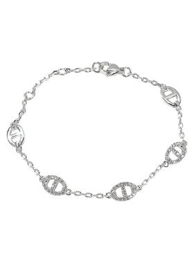 SHOWDIGU精致镶钻猪鼻子手链