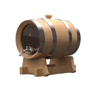 5L威士忌白兰地桶可视玻璃橡木桶 全新桶 泡酒桶