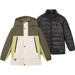 【25冬新品】暇步士童装男童可拆卸外套大童三防风衣儿童棉服内胆