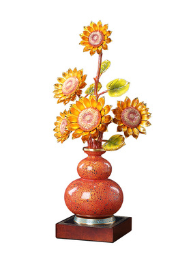 金葵聚福全铜向日葵葫芦摆件客厅玄关花架壁龛装饰品乔迁新居送礼