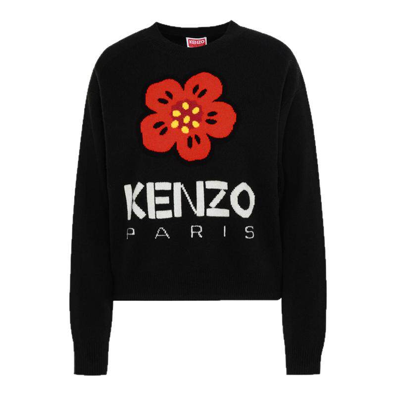 KENZO花卉字母嵌花针织衫