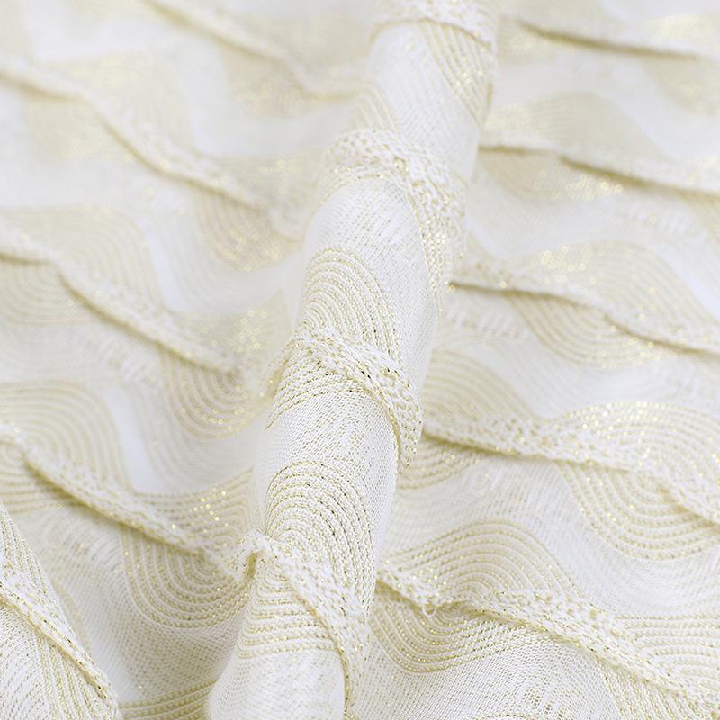 柯桥面料 波浪网纱网布 现货提花面料 120g波浪蕾丝网布面料