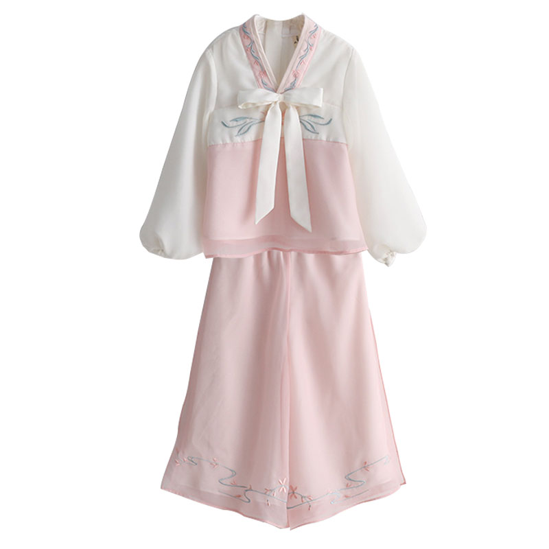唐装贝优可汉服女童春秋套装