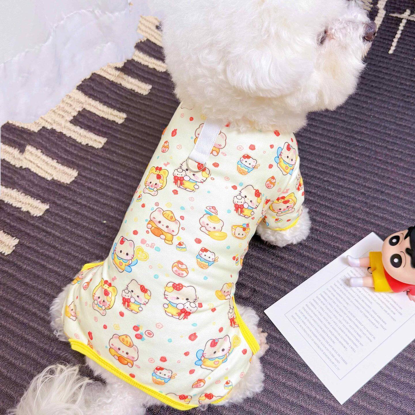 狗狗衣服秋冬保暖卡通连体四脚衣中大型犬防掉毛金毛大狗家居睡衣