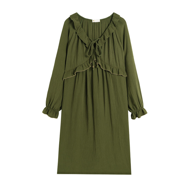 春秋季纯色棉纱情侣款家居服套装