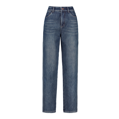 逸阳加绒老爹牛仔裤梨形遮肉遮胯