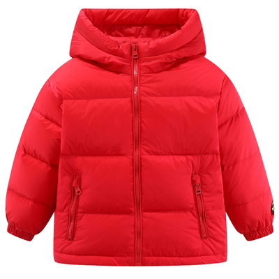 迪士尼童装儿童冬季男童羽绒服中大女童轻薄黑金羽绒外套90白鸭绒