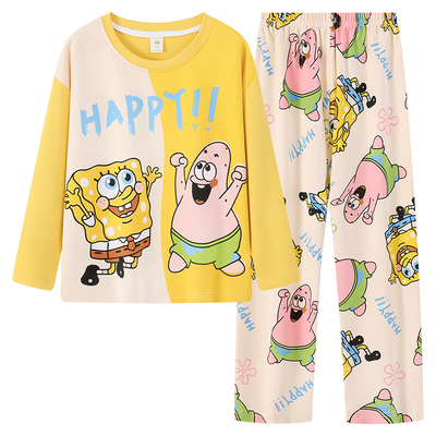 纯棉卡通男童春秋季家居服套装