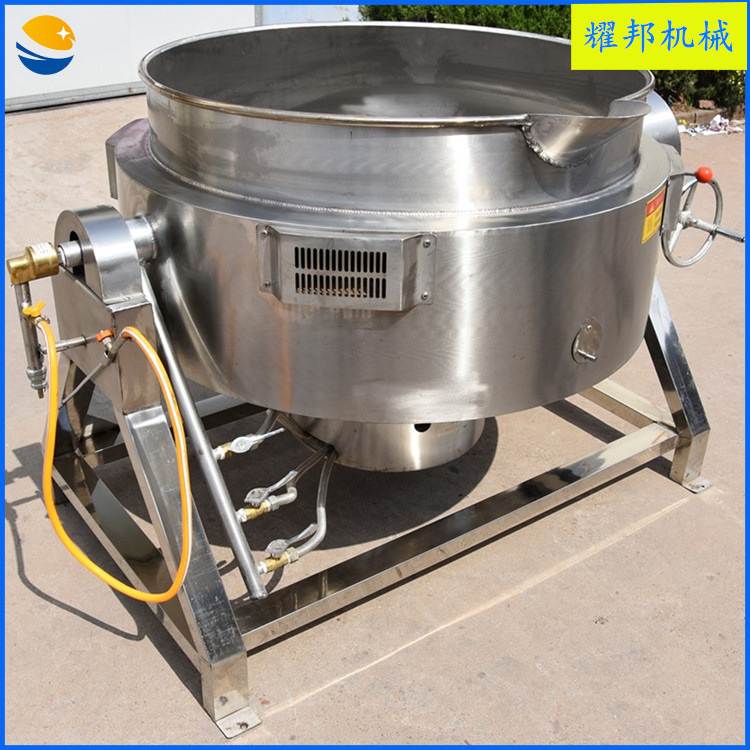 不锈钢燃气加热可倾斜式摇摆熬汤锅 大型卤肉锅商用 熟食加工设备