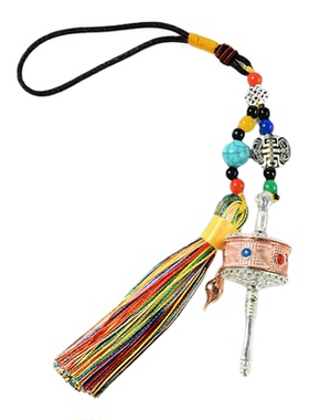 藏族式转金轮吊坠金刚铃杵橛吊坠