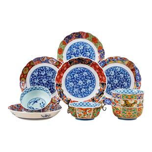 日本有田窑手工复古日式宫廷风彩瓷饭碗家用餐具陶瓷古伊万里饭碗