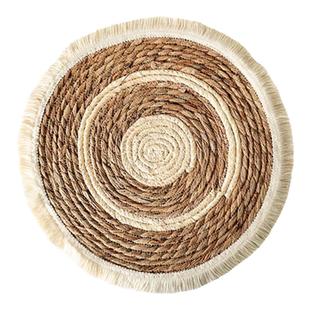 网红亚麻草编隔热垫家用圆形耐热防烫餐桌花瓶垫子盘子垫锅垫餐垫