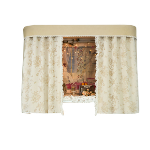 慕兮法式贴顶宿舍u型到顶滑轨粘贴轨道床帘蚊帐学生寝室遮光上铺