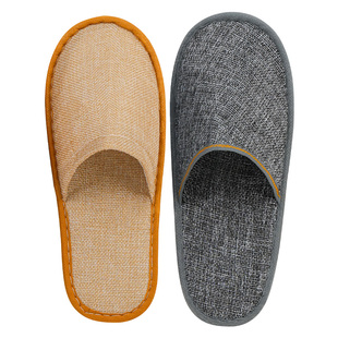 一次性亚麻拖鞋酒店民宿宾馆专用加厚防滑透气居家待客可洗澡批发