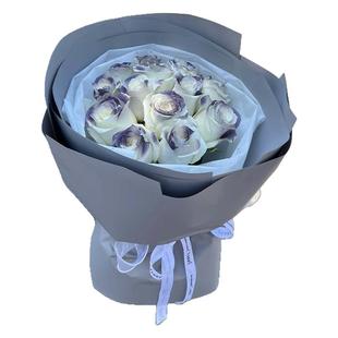 全国薄雾紫玫瑰花束鲜花速递同城配送女友生日七夕情人节北京上海