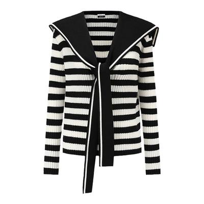 deepmoss水手领修身显瘦开衫