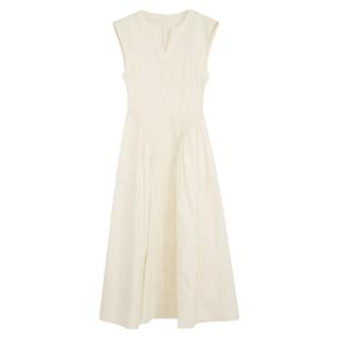 UNSPOKEN白色法式连衣裙女夏2025新款无袖收腰小众高级设计感裙子