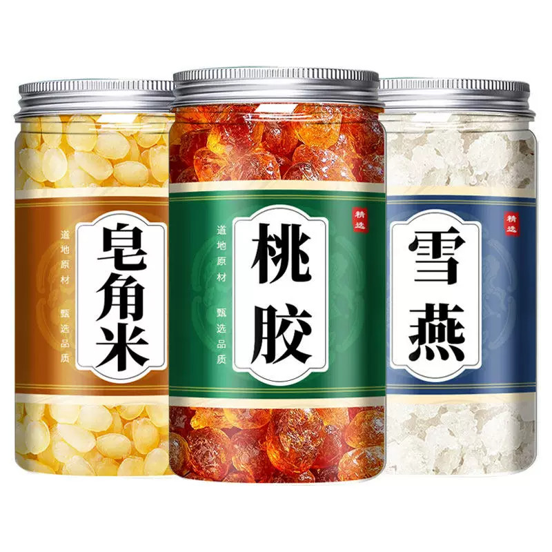 正品桃胶500g天然桃花泪特级野生可搭配皂角米雪燕组合食用银耳