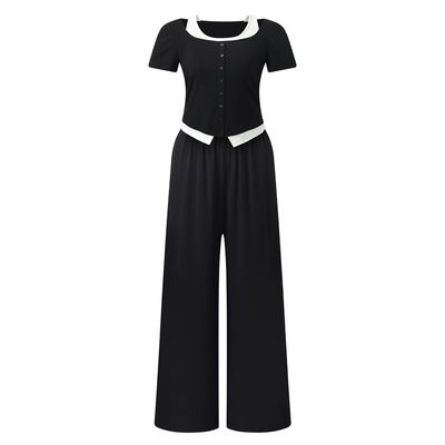 歌莉娅夏季休闲套装松弛感两件套