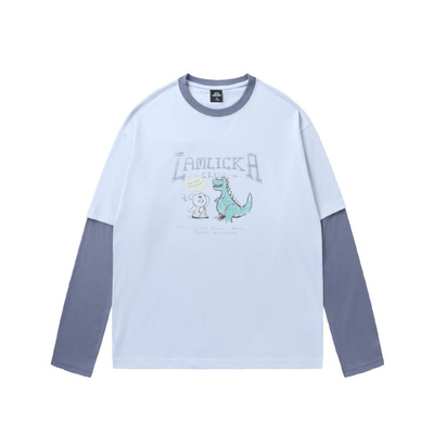 LAMLICKA卡通熊猫长袖T恤男